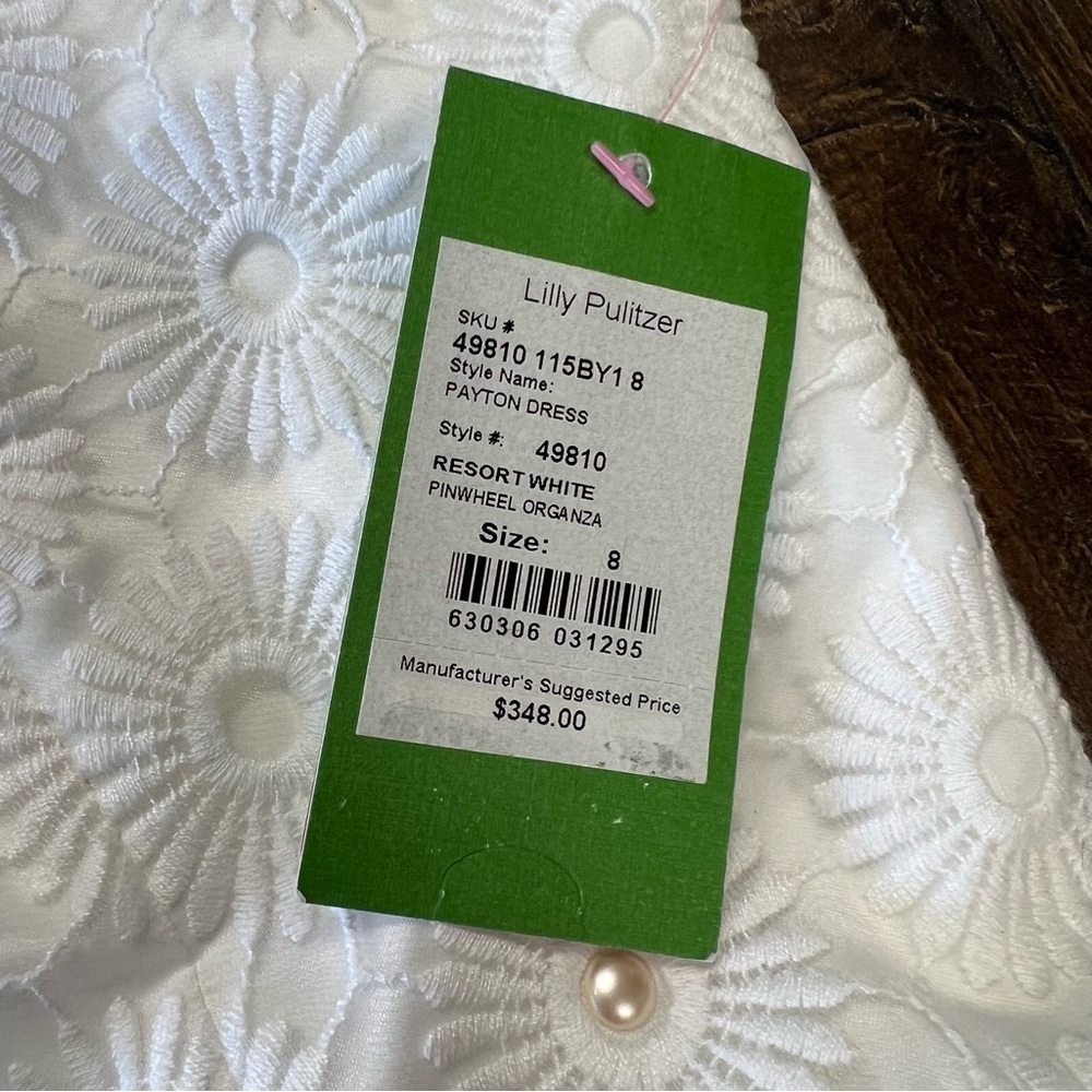 🆕 Lilly Pulitzer Payton Resort White, Pinwheel Organza Dress SZ 8‎ - Picture 4 of 9